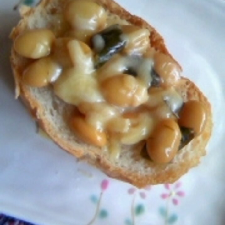 煮豆＆チーズ☆フランスパン